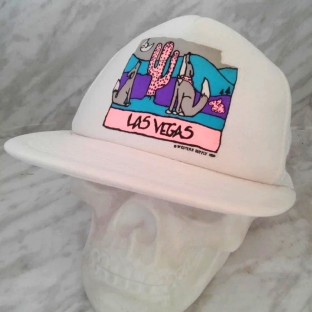 Vintage Western Supply Hat Las Vegas Snapback Cap cactus wolf trucker mesh